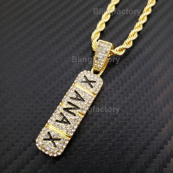 s&p Accessories Gold Plated Xanax Pendant 4mm 24 Rope Chain Poshmark